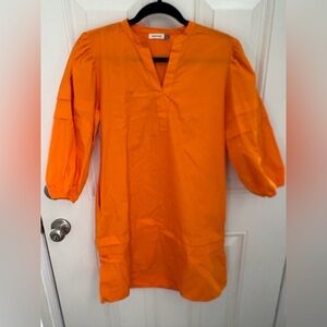 Maude Vivante Orange Thea Cotton Poplin Dress Size Large